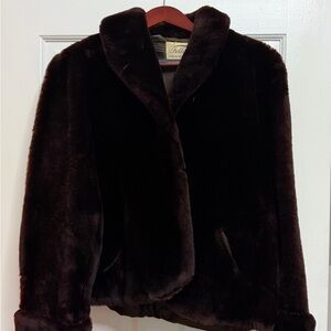 Elegant Black Faux Fur Jacket